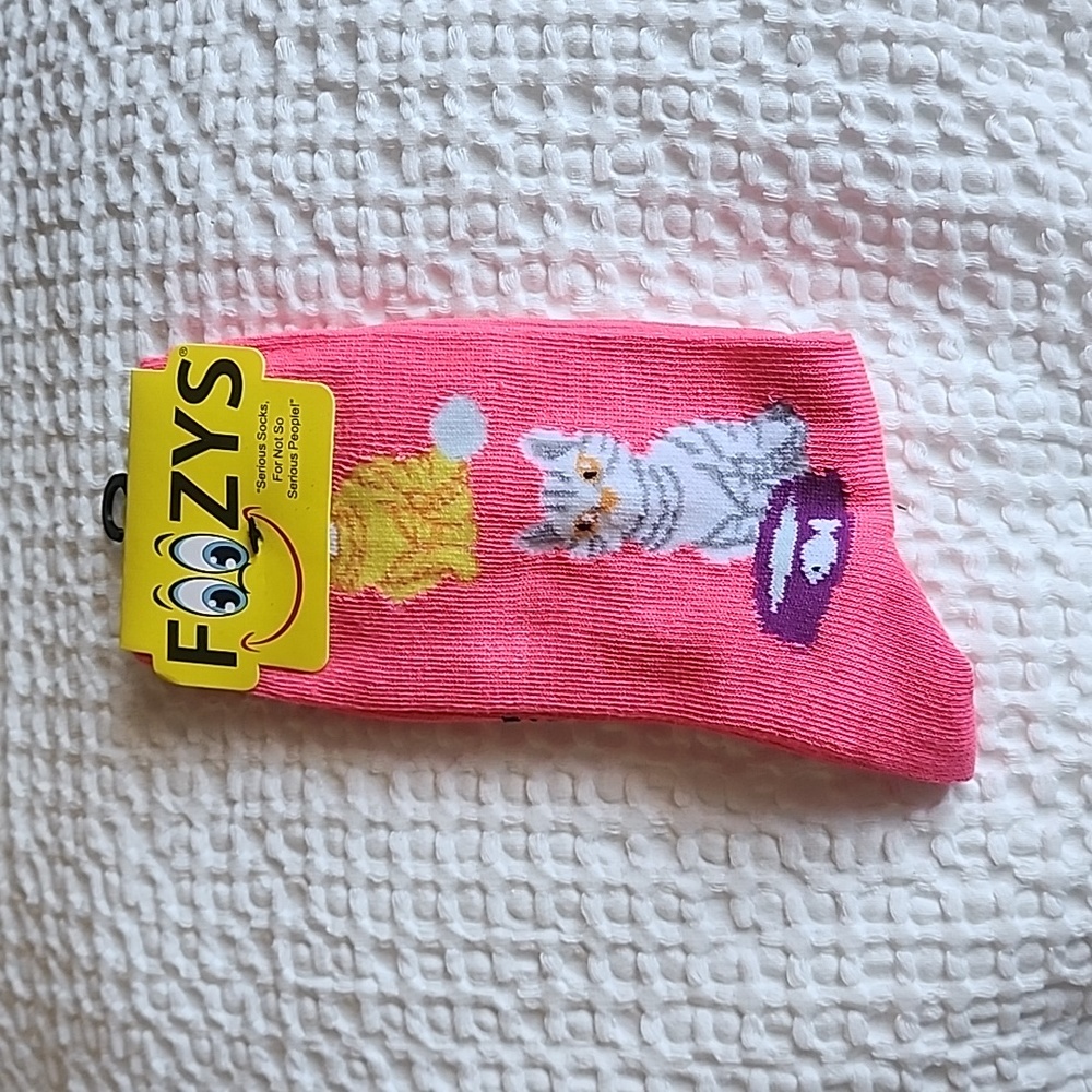3/$20 Foozy Funny Cat Socks!